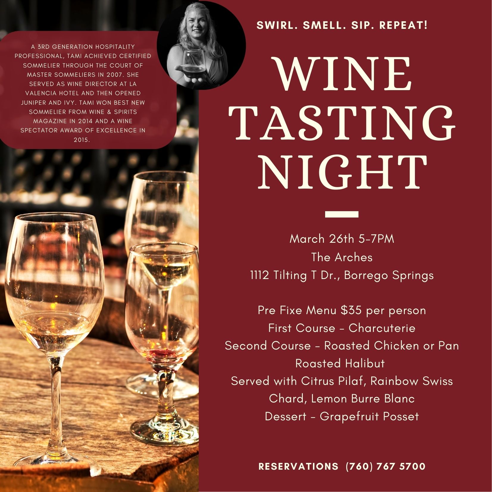 a poster for a wine tasting event